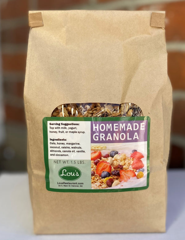 Bag of Lou's Homemade Granola. 